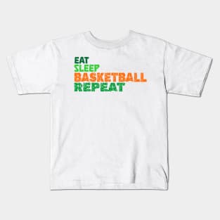 EAT SLEEP BASKETBALL REPEAT Kids T-Shirt